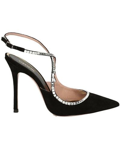 Gedebe Rhinestone Embellished Slingback Court Shoes - Black