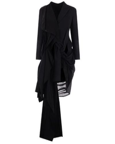 Yohji Yamamoto Asymmetric-designed Long-sleeved Blazer - Black