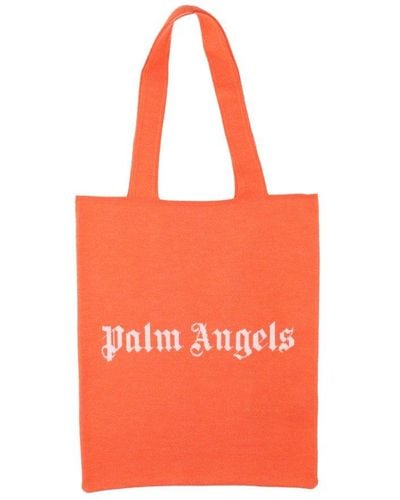 Palm Angels Knitted Tote Bag - Orange