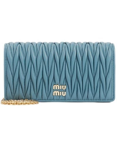 Miu Miu Matelassè Leather Bag Smallleathergoods - Blue