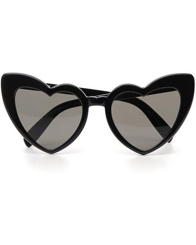 Saint Laurent Loulou Heart-shape Frame Sunglasses - Black