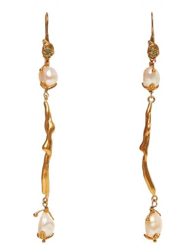 Marni Embellished Dangle-detailed Earrings - Metallic