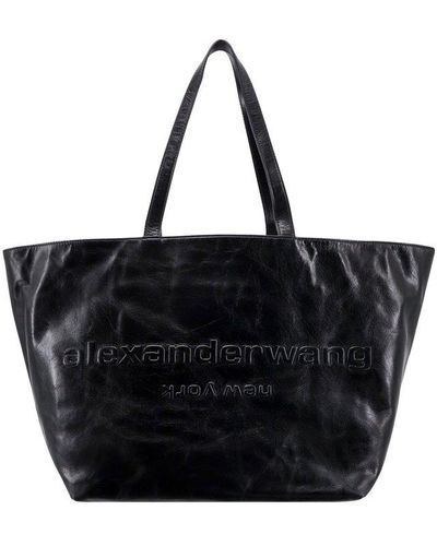 Alexander Wang Logo Embossed Tote Bag - Black