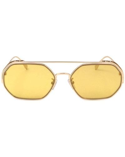 Fendi Geometric Frame Sunglasses - Metallic