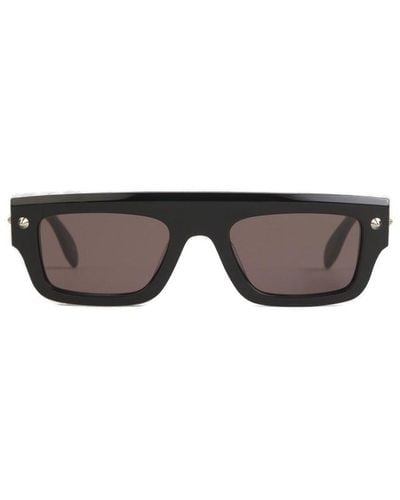 Alexander McQueen Rectangular-frame Sunglasses - Grey