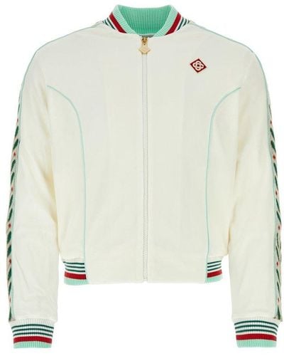 Casablanca Laurel Logo-patch Zipped Track Jacket - White