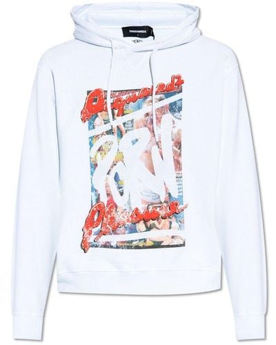 DSquared² Racco Cool Fit Hoodie - White