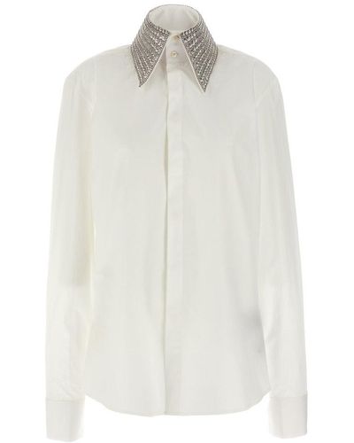 Balmain Jewel Collar Shirt Shirt, Blouse - White