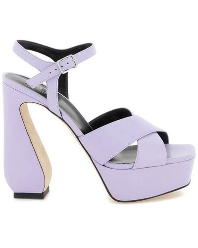 Sergio Rossi Open-toe Buckle-fastened Sandals - Purple