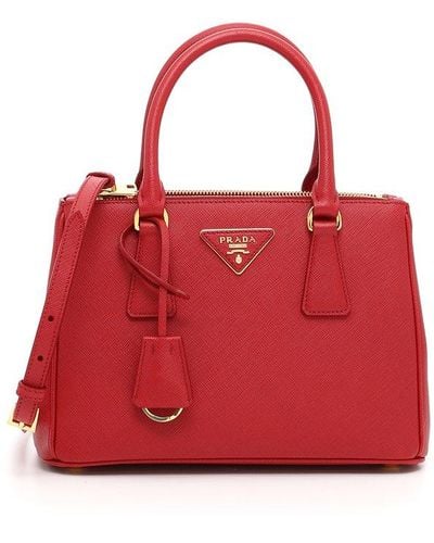Prada Galleria Mini Tote Bag - Red