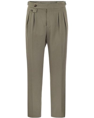 Brunello Cucinelli Twisted Gabardine Trousers - Grey