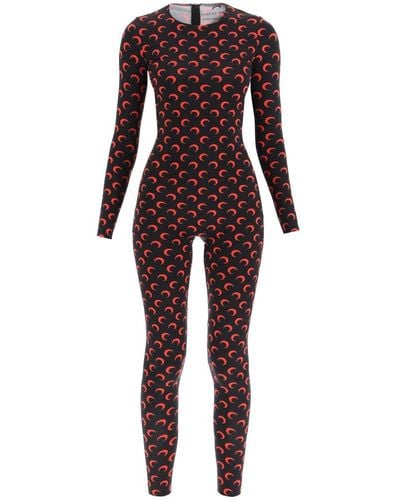 Marine Serre All Over Moon Catsuit - Red