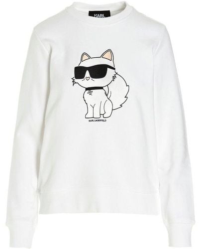 Karl Lagerfeld 'ikonik 2.0 Choupette' Sweatshirt - White
