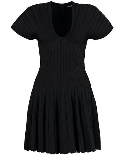 Balmain Ribbed Knit Dress - Black