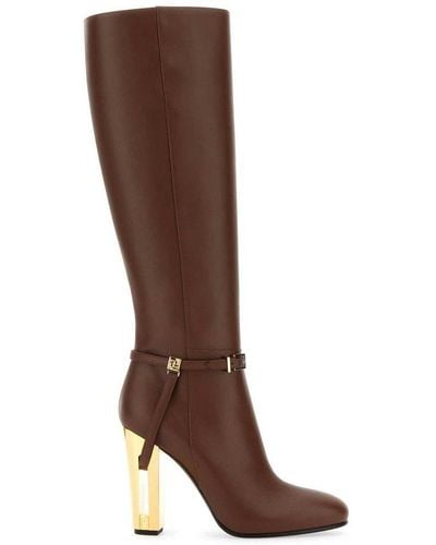 Fendi Delfina High Heeled Boots in Black | Lyst