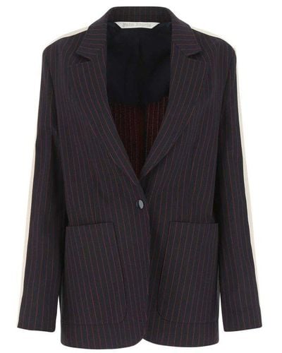 Palm Angels Striped Single-breasted Tailored Blazer - Blue