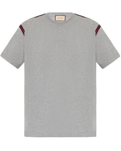Gucci Cotton Jersey T-shirt With Web - Grey