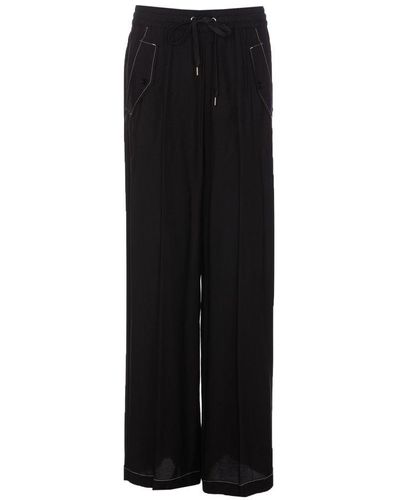 Pinko Drawstring Edie Leg Trousers - Black