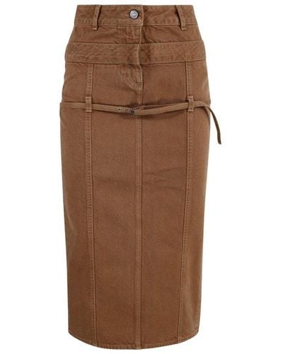 Jacquemus Denim Back-slit Skirt - Brown