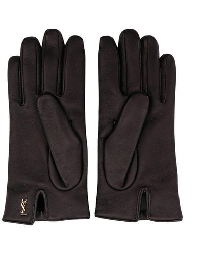 Saint Laurent Cassandre Short Gloves - Black