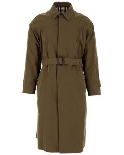 A.P.C. Cotton Blend Trench Coat With Belt - Natural