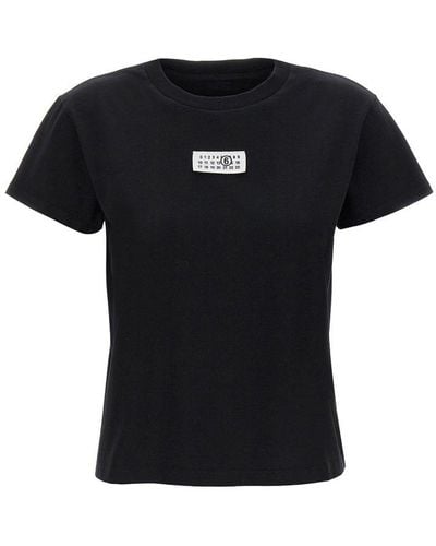 MM6 by Maison Martin Margiela Logo Label T-shirt - Black