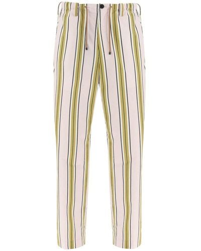 Dries Van Noten Striped Popeline Pants - Natural