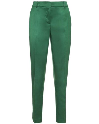 Boutique Moschino Straight Leg Satin Trousers - Green