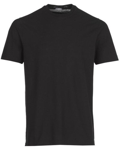 Zanone Crewneck Short-sleeved T-shirt - Black