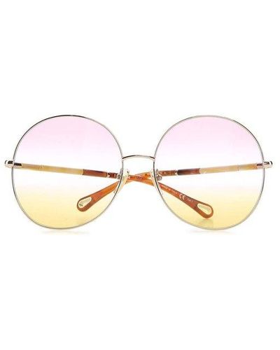 Chloé Ch0112s Round Frame Sunglasses - Metallic