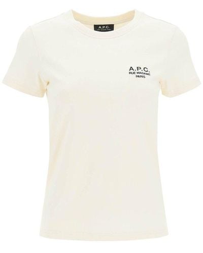 A.P.C. 'new Denise' Logo Embroidered T-shirt - White
