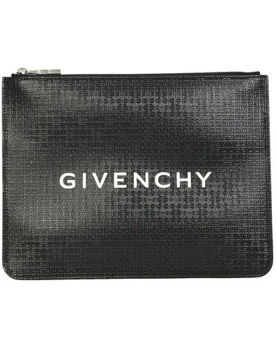 Givenchy Large Logo-embossed Clutch Bag - Black
