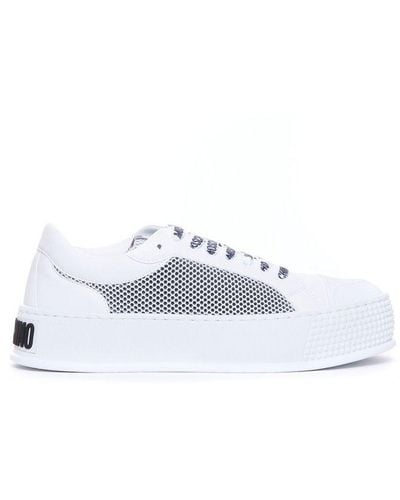 Moschino Mesh Paneled Sneakers - White