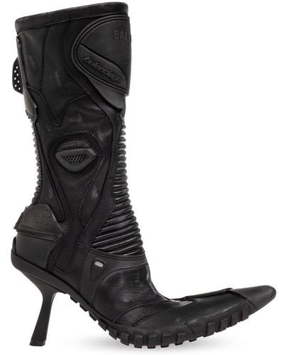 Balenciaga Heeled Biker Boots - Black