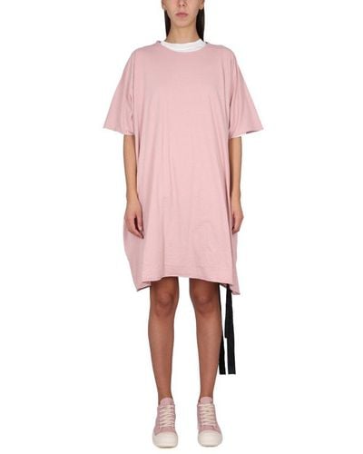 Rick Owens Asymmetric T-shirt Dress - Pink