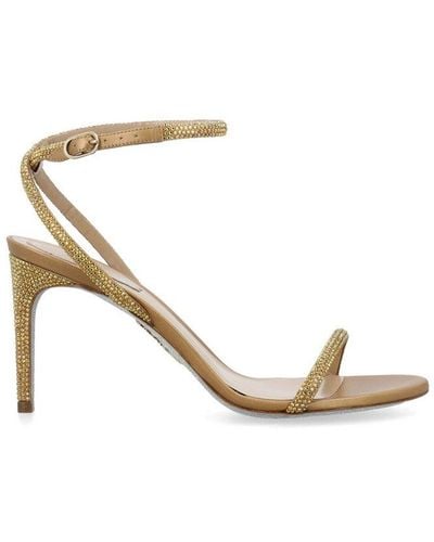 Rene Caovilla Ellabrita Ankle Strap Embellished Sandals - Metallic