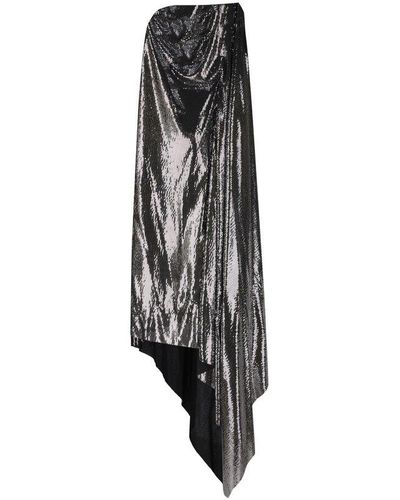 Balenciaga Metallic-effect Asymmetric Gown - Black