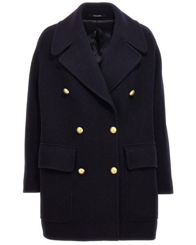 Tagliatore Lillian Double-breasted Long Sleeved Coat - Blue