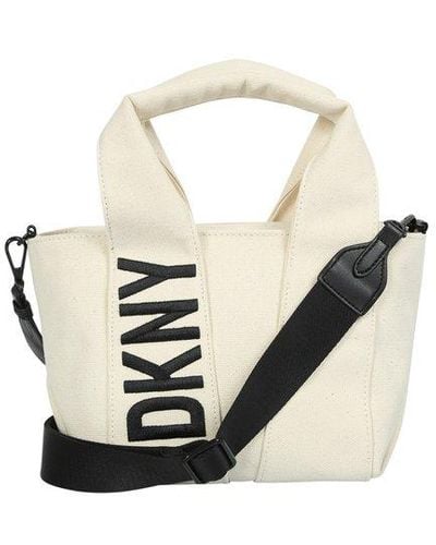DKNY Rue Logo Embroidered Top Handle Bag - White