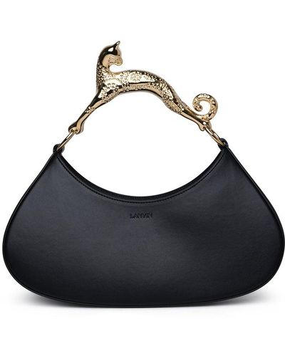 Lanvin Cat Logo Debossed Top Handle Bag - Blue