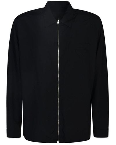 Prada Zipped Long-sleeved Shirt - Black