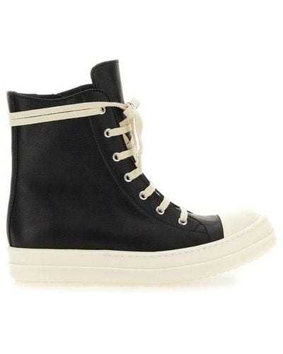 Rick Owens Round-toe High-top Trainers - Black