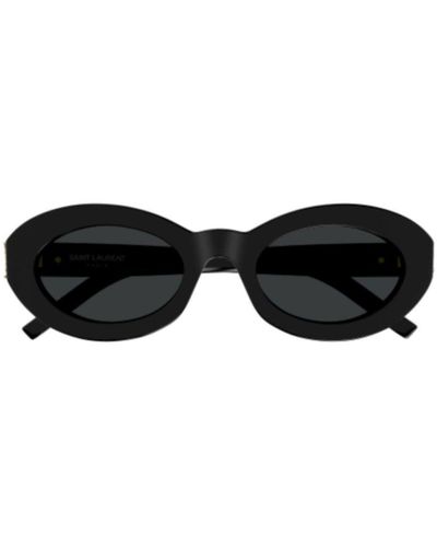 Saint Laurent Oval Frame Sunglasses - Black