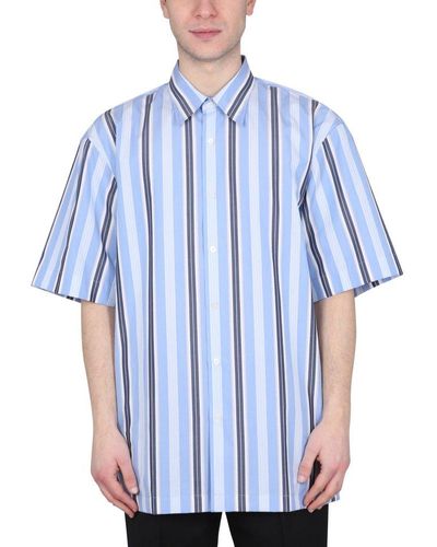 Dries Van Noten Short-sleeved Striped Shirt - Blue