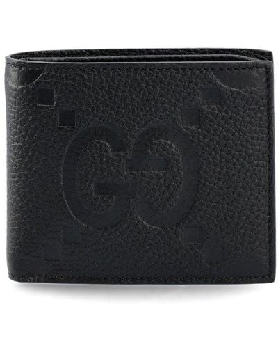 Gucci Leather Logo Wallet. - Black