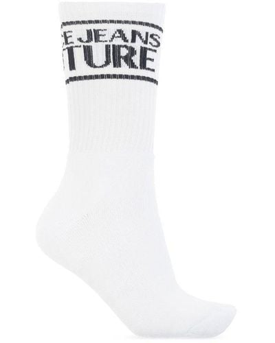 Versace Jeans Couture Socks With Logo, - White