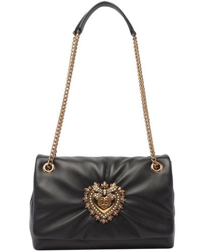 Dolce & Gabbana ‘Devotion Soft Medium’ Shoulder Bag - Black
