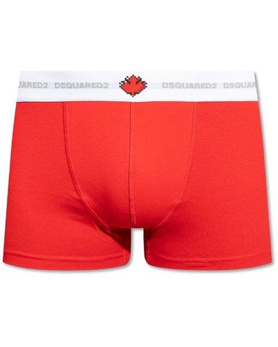 DSquared² Cotton Boxers With Logo, - Red