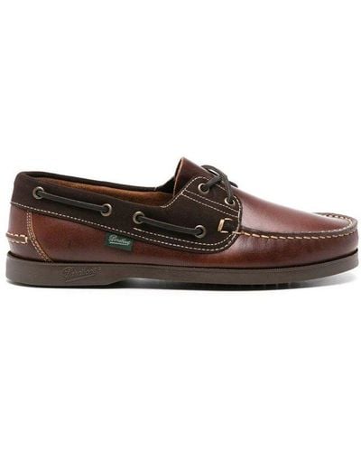 Paraboot Barth Round Toe Boat Shoes - Brown