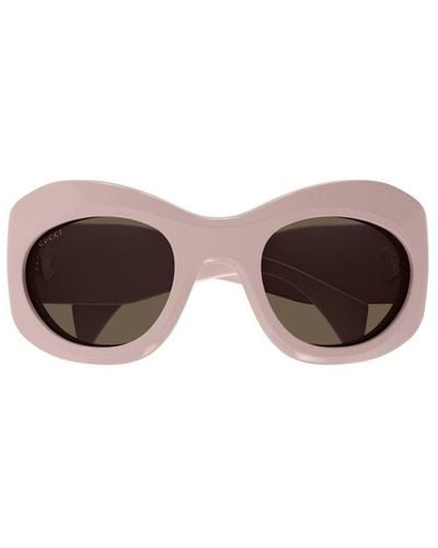 Gucci Oval Frame Sunglasses - Pink